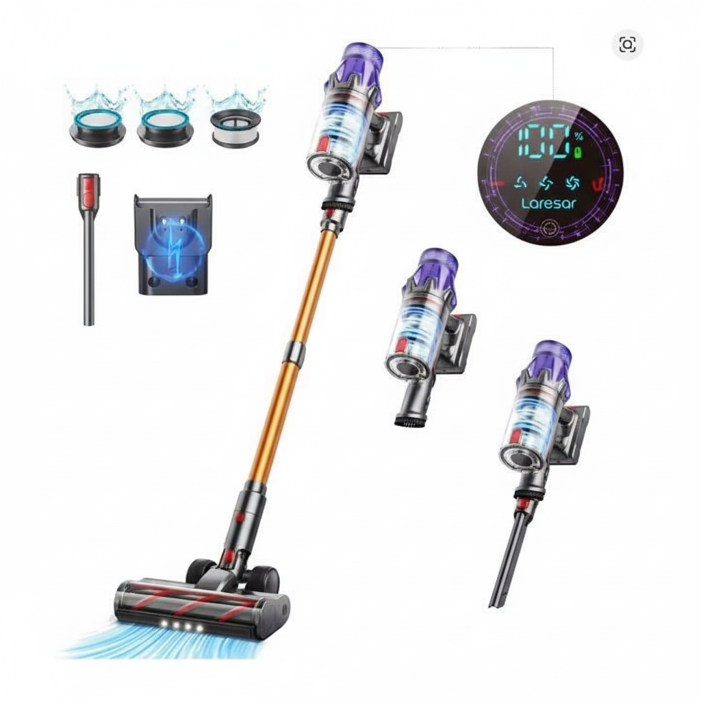 Laresar V7 500W 50000Pa Odkurzacz akumulatorowy Ręczny Inteligentne urządzenie domowe Wyjmowana bateria Pojemny Pojemnik na kurz